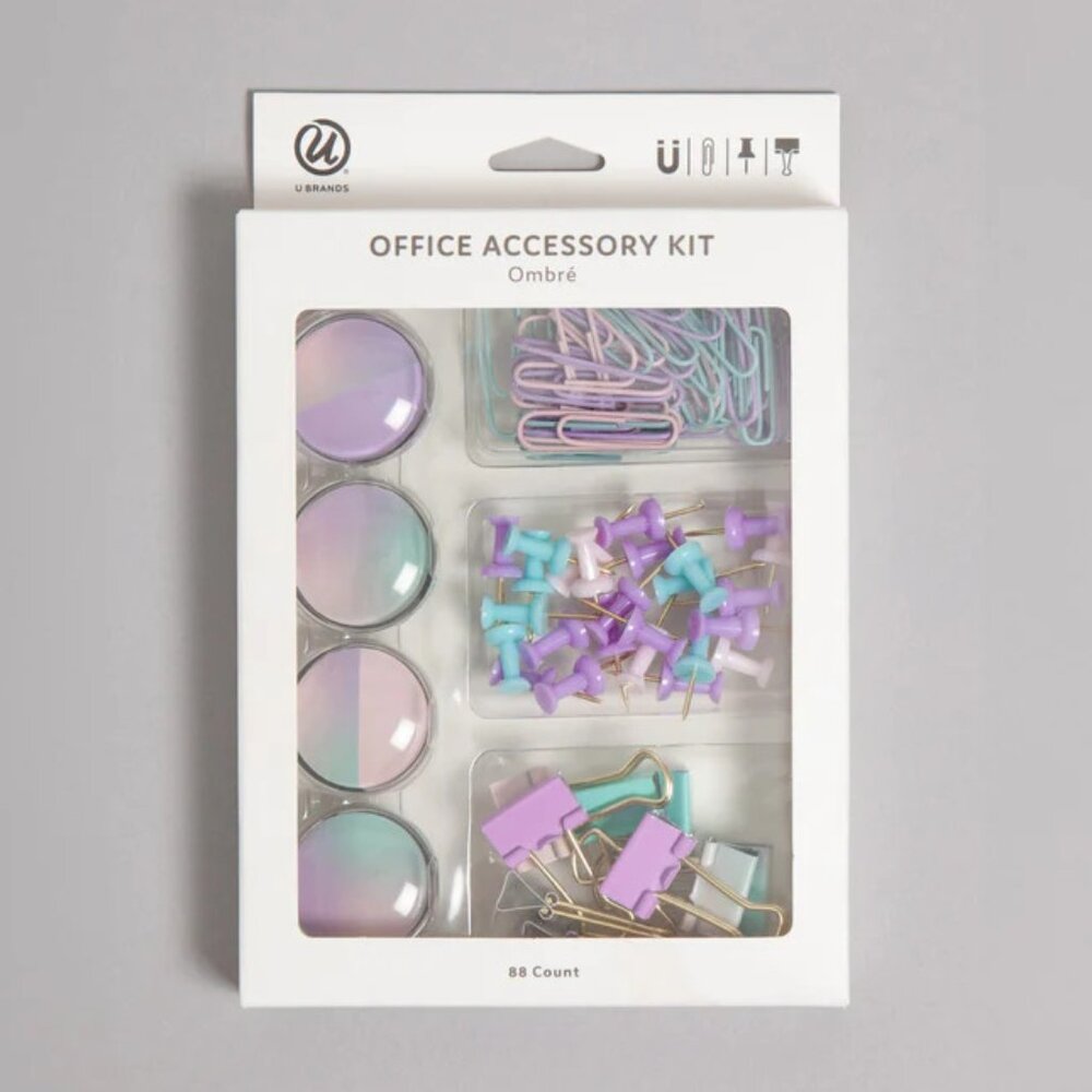 U Brands Ombre Fashion Office Accessory Kit 88 Count